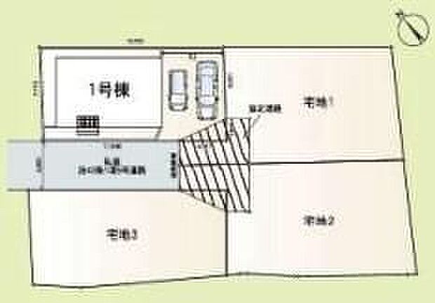 ≪全体区画図≫
車種により、カースペース2台分ございますので、家族分の自転車を駐輪したり、来客用の駐車スペースとしてもお使いいただけます♪