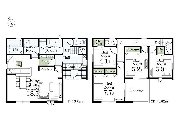 (1号棟)、価格3890万円、4LDK、土地面積198.85m2、建物面積110.54m2