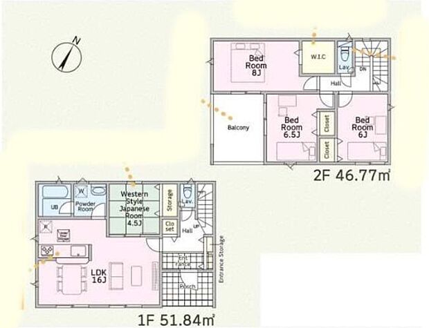 【4LDK】家族の一体感を感じられる広々スペース。家族と過ごす時間を大切にする方にぴったりのゆとりの住空間♪ホット寛げる和室もご用意♪ウォークインクローゼットも完備しています♪