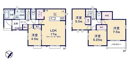 WIC付きで収納豊富な4LDKのお住まいです♪
人気の対面式キッチン♪
パントリーとして使える機能的なフリーコーナー付きのキッチン♪ 
