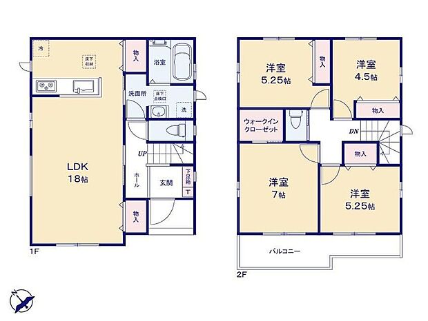 【4LDK】◇対面式キッチン採用♪ご家族との会話が弾む間取りです♪
◇便利なパントリー&リビング収納付き♪
◇たっぷり収納の大型WIC♪
◇2部屋から出入りできる横長のバルコニー♪