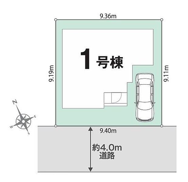 【全体区画図】お車から玄関までの距離が近いのでたくさんお買い物をした日も大丈夫♪雨の日も最小限の被害ですみます。