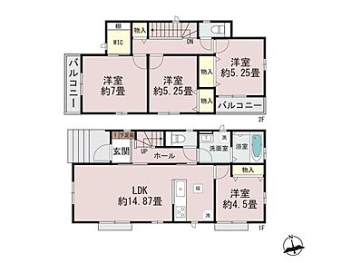 ◇対面式キッチン採用♪ご家族との会話が弾む間取り♪◇LDK隣接の洋室は多目的に使える便利な空間♪◇主寝室には収納豊富なWIC付き♪◇2面バルコニーで陽当たり・通風良好♪ 
