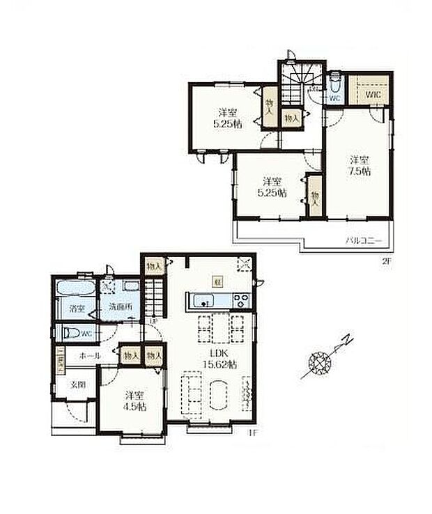 【4LDK】◇対面式キッチン採用♪ご家族との会話が弾む間取りです♪
◇2部屋から出入り可能な横長バルコニー♪
◇主寝室には収納豊富なWIC付き♪
◇お子様のご帰宅も確認できるリビングイン階段♪