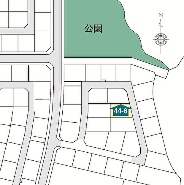 【区画図】
小学校まで徒歩10分。子育て世代に安心の立地です。
