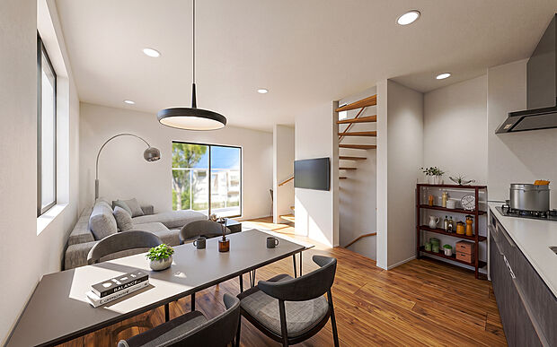 【【建物完成予想 内観パース】】※CGにて家具を配置したイメージです。家具等は販売価格に含まれません。