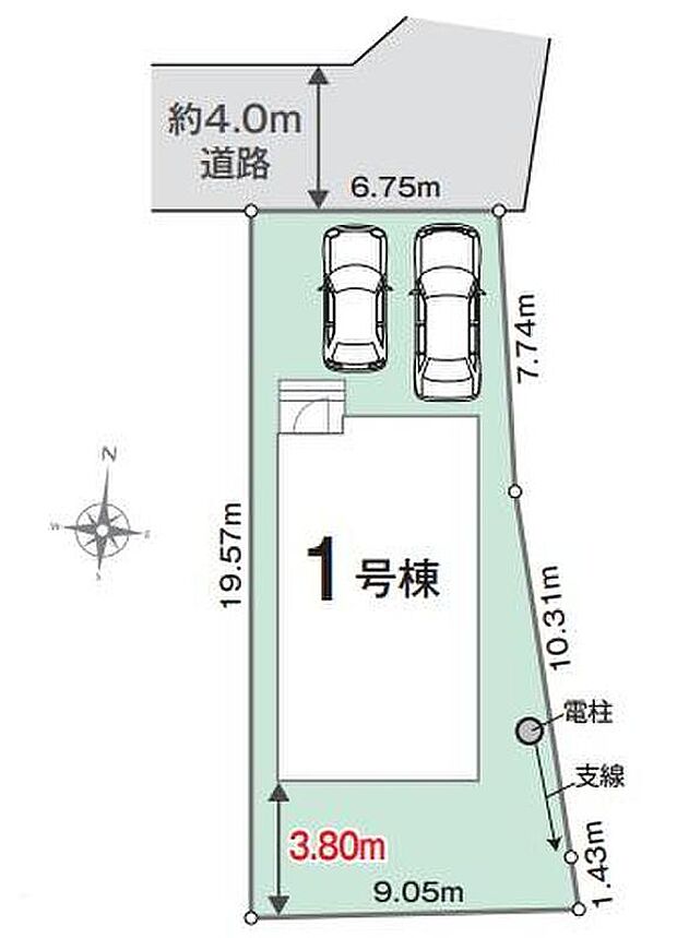 駐車場スペース2台確保！(車種による)
閑静な住宅街に立地し、暮らしやすい住環境が魅力！