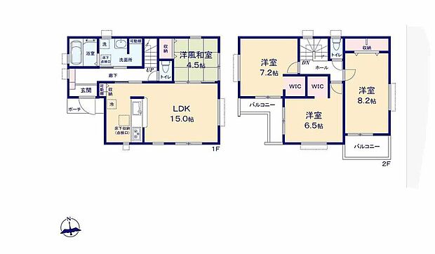 (1号棟)、価格2780万円、4LDK、土地面積128.07m2、建物面積98.81m2