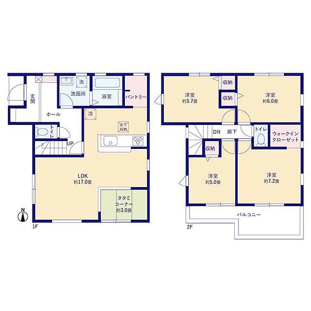 (1号棟)、価格2980万円、4LDK、土地面積150.64m2、建物面積102.05m2