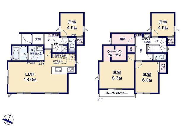 (1号棟)、価格3880万円、4LDK+S、土地面積146.92m2、建物面積109.09m2