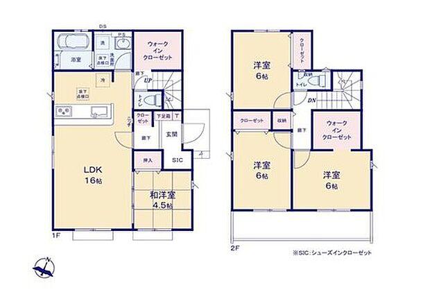 【4LDK】リビング横には、足を伸ばして寛げる和室を完備!お子さまのお昼寝スペースとしてはもちろん、来客時にも重宝します♪
シューズクロークやWIC完備で居住空間はいつでもスッキリ☆