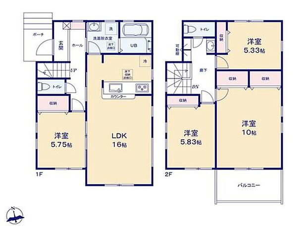 【4LDK】◇人気の角地!見通しがよく陽当たり・風通し良好です☆
◇家族のコミュニケーションを重視した対面式キッチン採用♪
◇水回り集中設計で家事もラクラク♪日々の生活にゆとりをもたらします♪