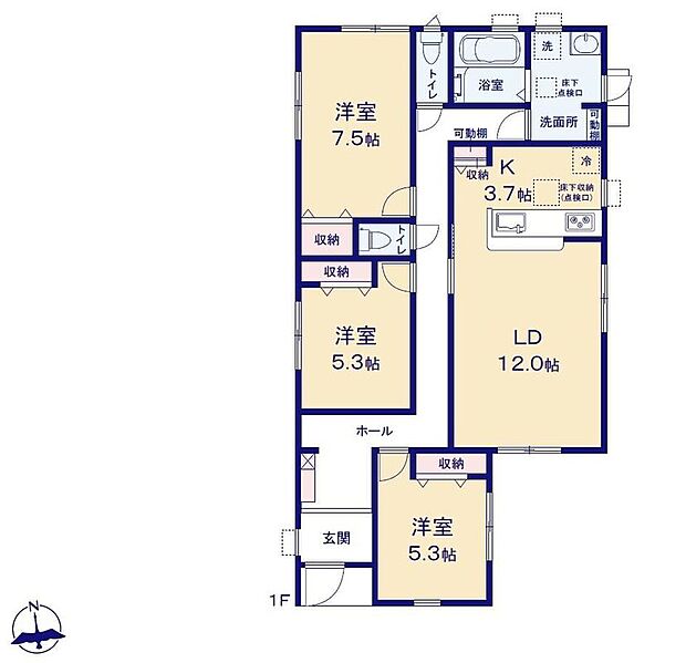 【3LDK】ご家族と会話をしながらのお料理は楽しいですね。出来上がった料理をお子さんが運ぶなどお手伝い時間も増えそう！