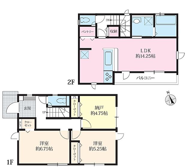 1号棟 2LDK+S 5180万円 土地面積130.90m2 建物面積79.90m2