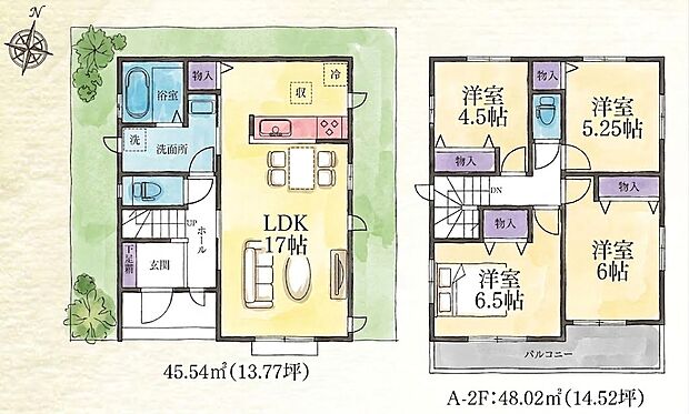 4590万円 4LDK 土地面積127.43m2(38.54坪) 建物面積93.56m2(28.30坪)