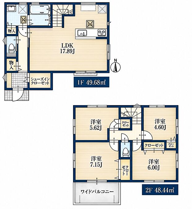 全1棟 4,080万円 4LDK 土地面積142.73m2(43.18坪) 建物面積98.12m2(29.68坪)