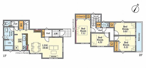 全１棟　4LDK　4999万円　土地面積120.34m2（36.40坪）　建物面積100.81m2（30.50坪）