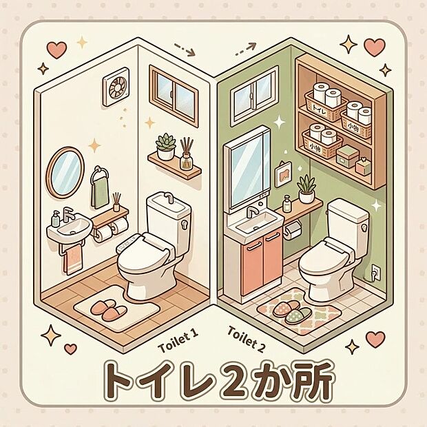 【トイレ】毎日をストレスフリーに変える「トイレ2か所」の快適な住まい。