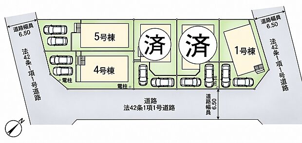 【-】全5棟区画!全棟車2台駐車可♪