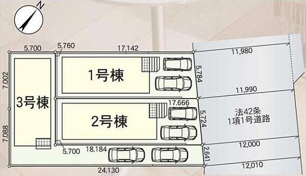 １号棟　３，５９０万円
２号棟　３，６９０万円
３号棟　３，０９０万円