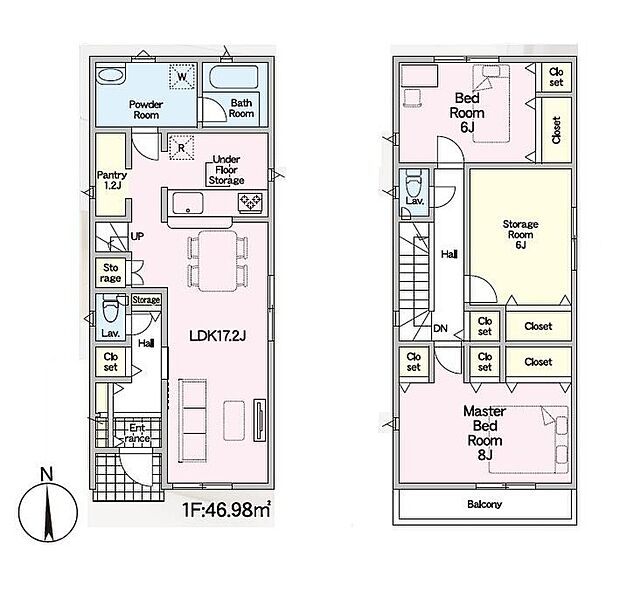 (１号棟)、価格3290万円、3LDK、土地面積107.85m2、建物面積95.58m2