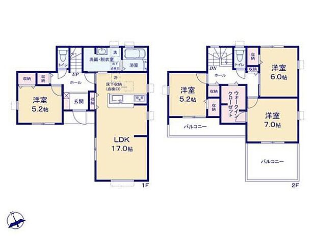 (1号棟)、価格3180万円、4LDK、土地面積142.8m2、建物面積105.59m2