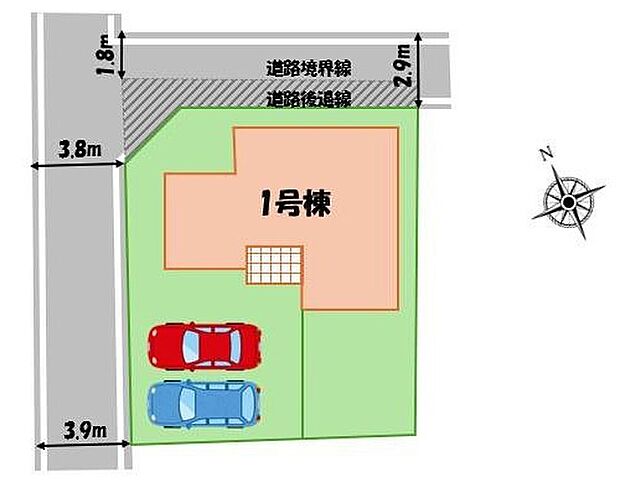 敷地はゆったり43坪超え♪
陽光と風の心地よさを感じる角地の住まいです。
前面道路は住人以外の車の進入も少なく、小さなお子様を持つご家庭にも安心。

