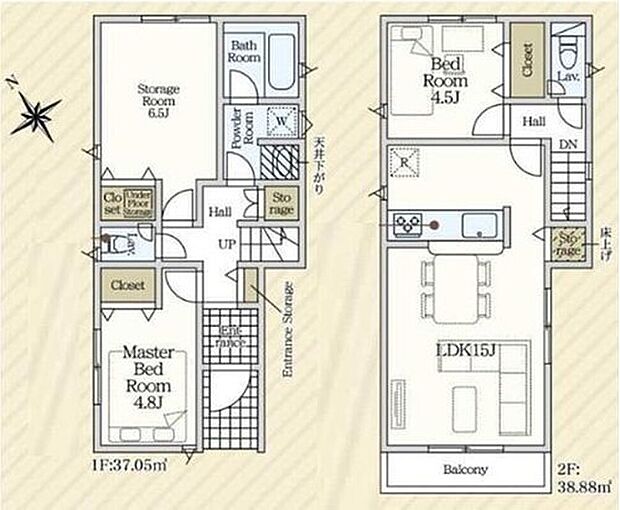 (２号棟)、価格3590万円、2LDK+S、土地面積85.64m2、建物面積75.93m2

