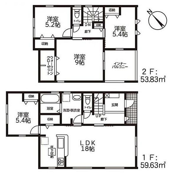 (1号棟)、価格3880万円、4LDK、土地面積153.4m2、建物面積113.46m2