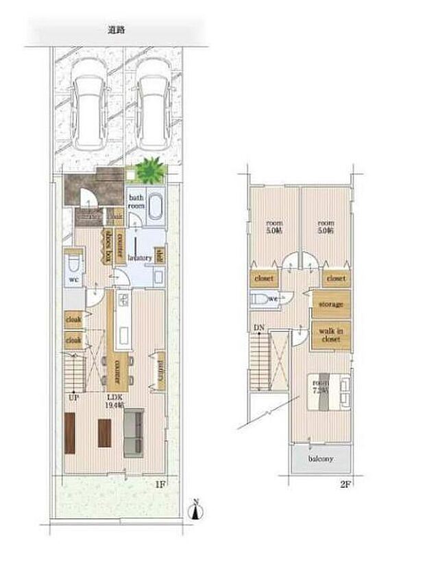 (1号地)、価格5690万円、3LDK+S、土地面積124.1m2、建物面積100.63m2