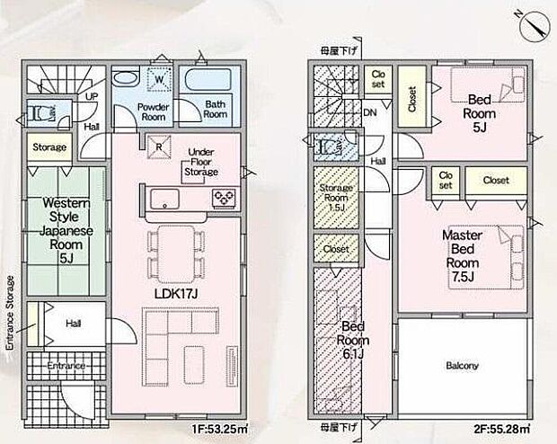 (1号棟)、価格3990万円、4LDK+S、土地面積122.34m2、建物面積108.53m2