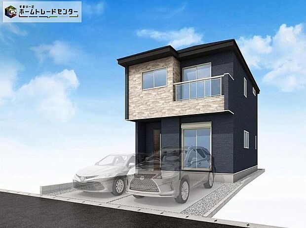（２号棟）完成予想図建築中のためモデルハウスで構造説明会を開催しております☆設備や構造などご説明いたします！お気軽にお問い合わせください♪