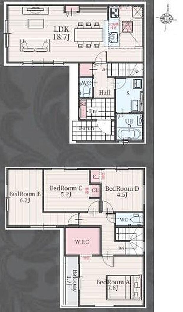 (1号棟)、価格5499万円、4LDK、土地面積102.58m2、建物面積104.23m2