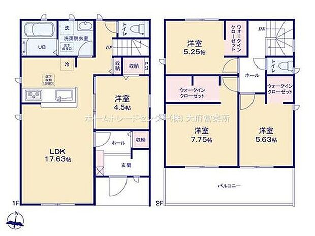 【4LDK】対面式キッチン仕様で南向き約１７．６３帖リビング♪
居室４部屋あり、使用用途多数♪
WICがあり、各所・各居室にも収納充実♪
２部屋から出入りできる陽当り良好な南側バルコニー♪