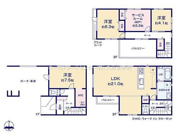 【4LDK】対面式キッチン仕様の約２１帖広々リビング♪
大きな荷物も収納可能なウォークインクローゼット付き♪
雨風・紫外線から車を守れるビルトインガレージ☆
奥行を広めにとった日当たり良好な南側バルコニー♪
