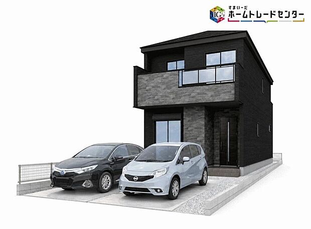 【完成予想図(外観)】5LDKと部屋数をしっかり備えたお住まいです。1階と2階に居室が分かれており、客間や趣味・仕事部屋などと使い方は自由自在♪まずはお気軽にお問い合わせください！