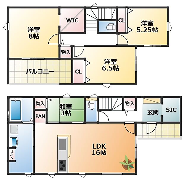 南向きで陽当たりの良い間取りです