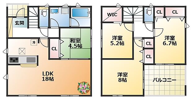 南向きで陽当たりの良い間取りです