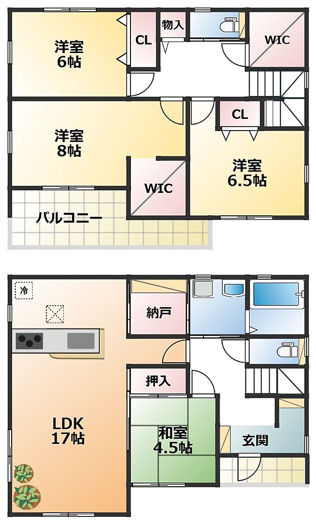 南向きで陽当たりの良い間取りです