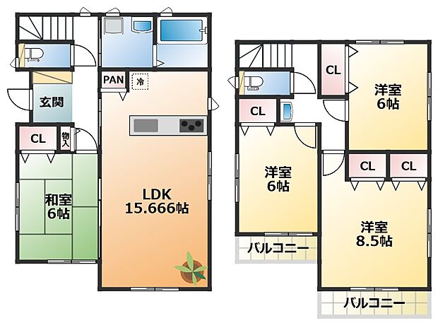 南向きで陽当たりの良い間取りです