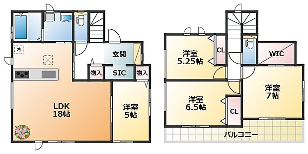 南向きで陽当たりの良い間取りです