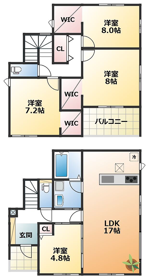 南向きで陽当たりの良い間取りです