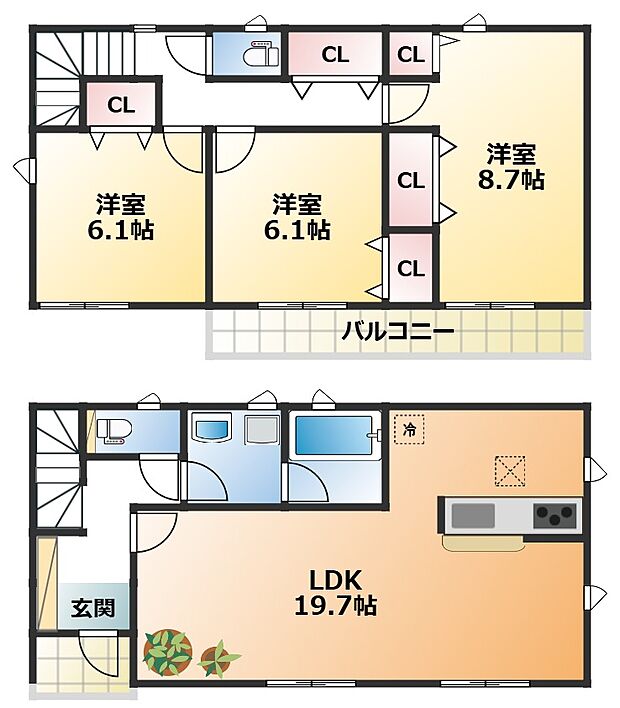 全室南向きで陽当たりの良い間取りです