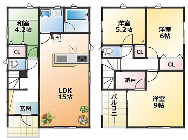 南向きで陽当たりの良い間取りです