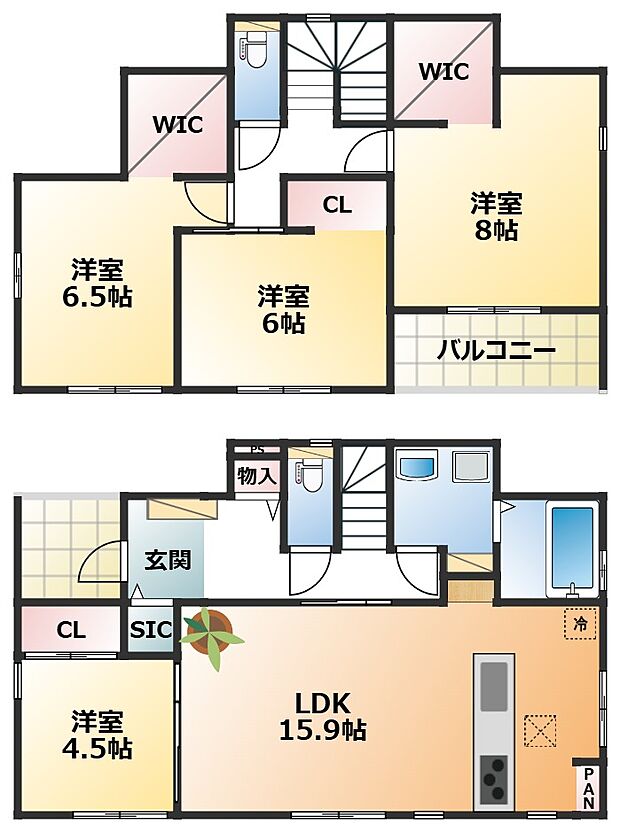 全室南向きで陽当たりの良い間取りです