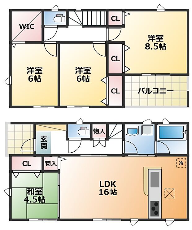 全室南向きで陽当たりの良い間取りです