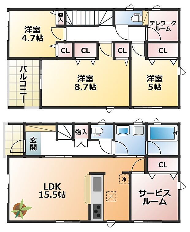 全室南向きで陽当たりの良い間取りです