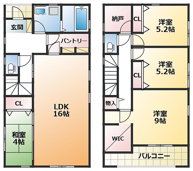 全室南向きで陽当たりの良い間取りです
