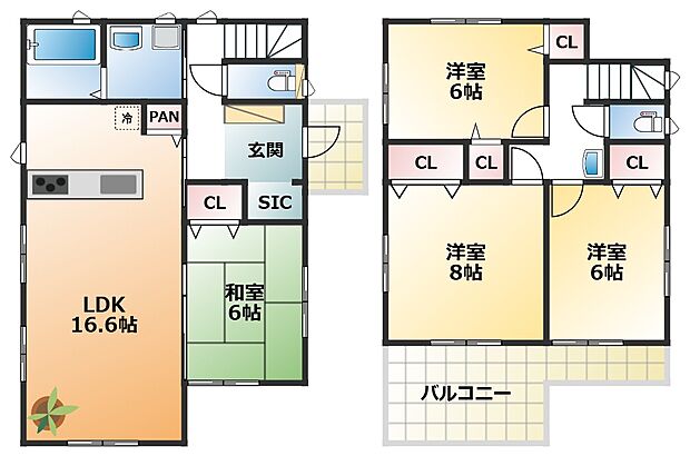 南向きで陽当たりの良い間取りです
