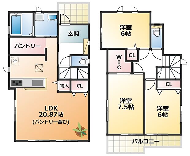 南向きで陽当たりの良い間取りです